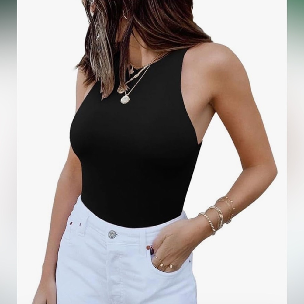 NWT REORIA Butsmooth® Basic Sexy Sleeveless Racer Back Halter Neck Bodysuit XL